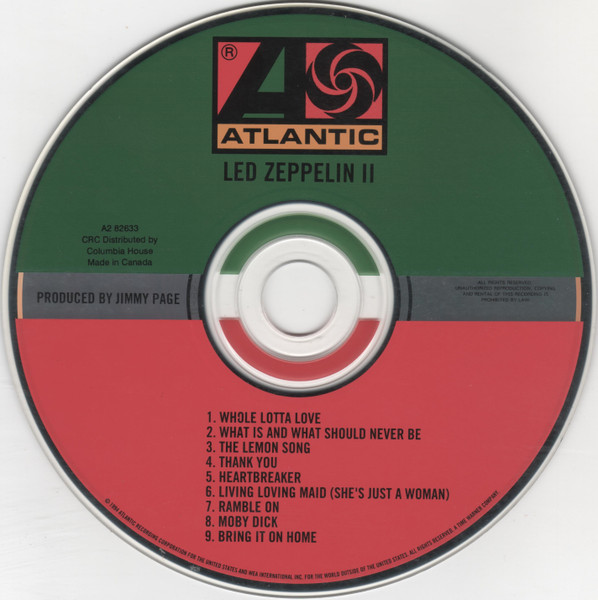 Led Zeppelin - Led Zeppelin II [CD] | Atlantic (A2 82633) - 3