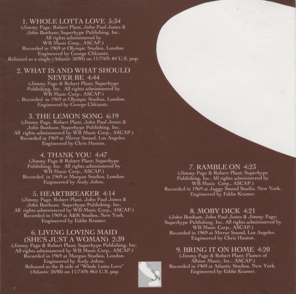 Led Zeppelin - Led Zeppelin II [CD] | Atlantic (A2 82633) - 4