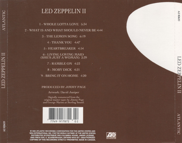 Led Zeppelin - Led Zeppelin II [CD] | Atlantic (A2 82633) - 2