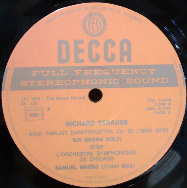 Richard Strauss - Chicago Symphony Orchestra , Georg Solti - Ainsi Parlait Zarathoustra / Till Eulenspiegel / Don Juan | Decca (7368) - 3