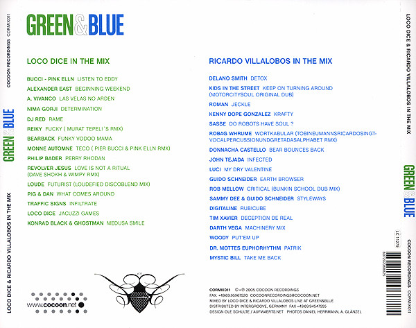 Loco Dice & Ricardo Villalobos - In The Mix - Green & Blue | Cocoon Recordings (CORMIX011) - 2 Loco Dice & Ricardo Villalobos - In The Mix - Green & Blue | Cocoon Recordings (CORMIX011) - 2