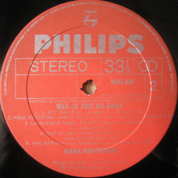 Nana Mouskouri - Que Je Sois Un Ange... | Philips (9101 007) - 3 Nana Mouskouri - Que Je Sois Un Ange... | Philips (9101 007) - 3