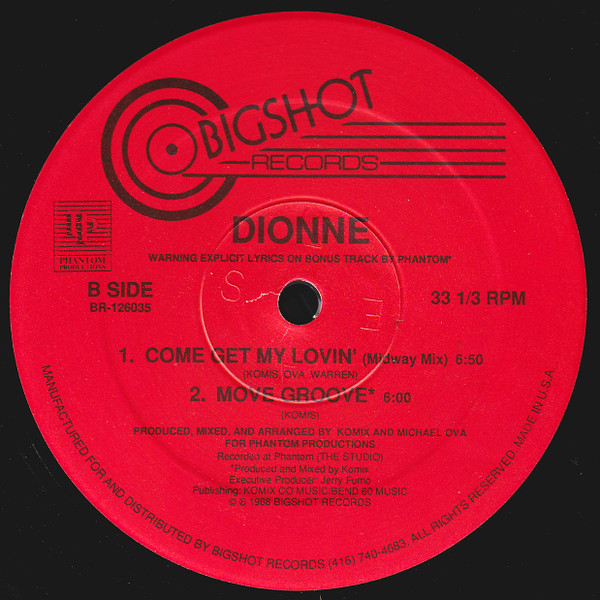 Dionne - Come Get My Lovin' | Bigshot Records (BR-126035) - 2 Dionne - Come Get My Lovin' | Bigshot Records (BR-126035) - 2