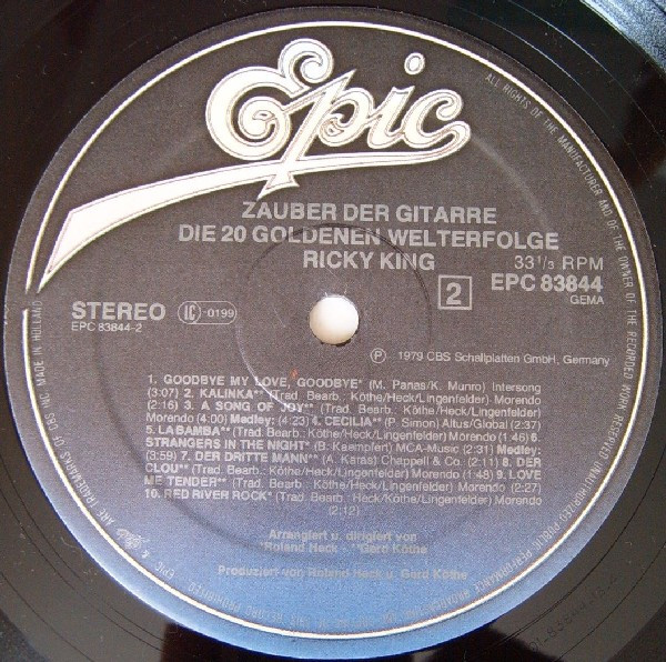 Ricky King - Zauber Der Gitarre | Epic (EPC 83844) - 4