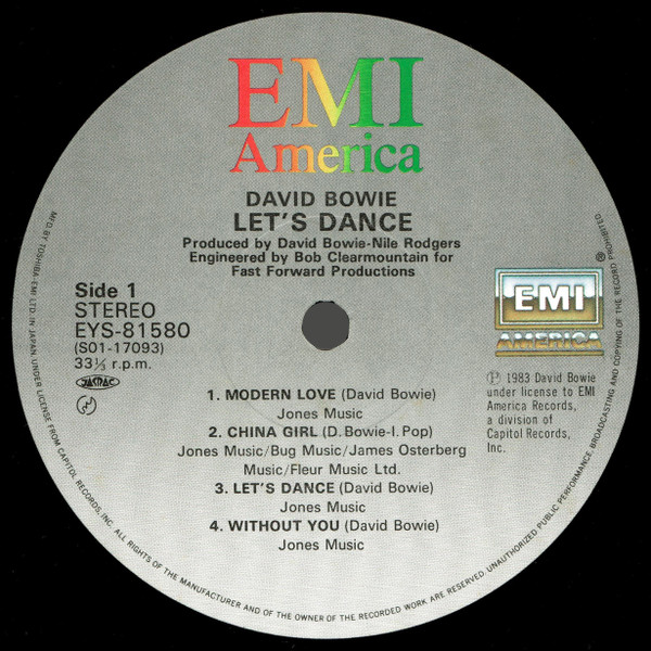 David Bowie = David Bowie - Let's Dance = レッツ・ダンス | EMI America (EYS-81580) - 3