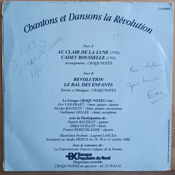 Eric Van-Praët - Chantons Et Dansons La Révolution | Banque Populaire Du Nord (CA 94980) - 2 Eric Van-Praët - Chantons Et Dansons La Révolution | Banque Populaire Du Nord (CA 94980) - 2