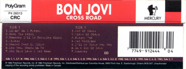 Bon Jovi - Cross Road | Mercury (P4 26013) - main