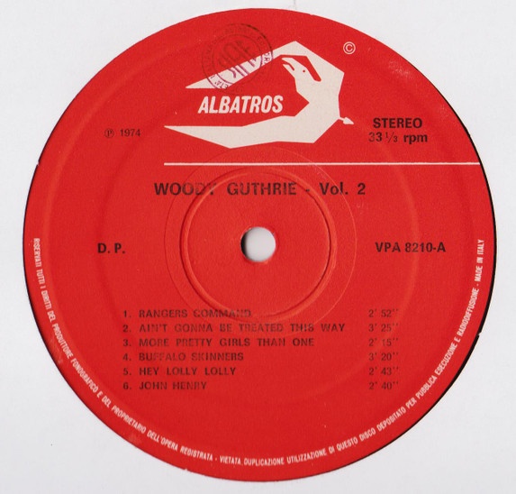 Woody Guthrie - Woody Guthrie Vol. 2 | Albatros (VPA 8210) - 3 Woody Guthrie - Woody Guthrie Vol. 2 | Albatros (VPA 8210) - 3