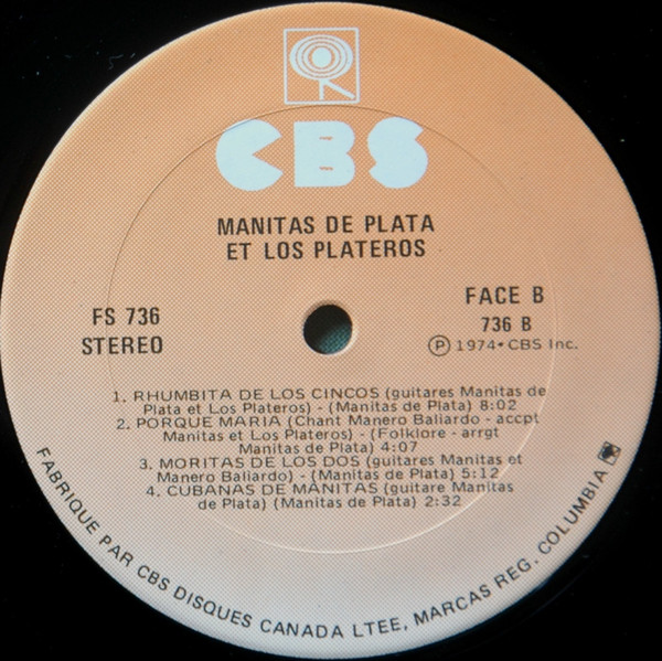 Manitas De Plata Et Los Plateros - Manitas De Plata Et Los Plateros | CBS (FS 736) - 4