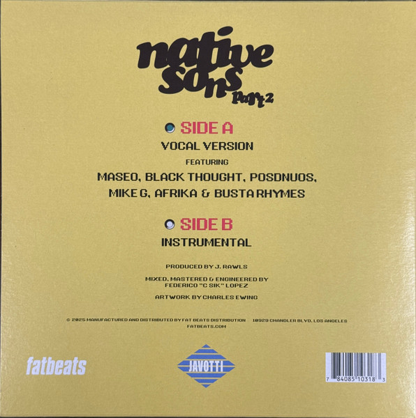 Talib Kweli & J. Rawls Featuring Maseo , Black Thought , Posdnuos , Mike G , Afrika Bambaataa & Busta Rhymes - Native Sons Part 2 | Fat Beats (none) - 2 Talib Kweli & J. Rawls Featuring Maseo , Black Thought , Posdnuos , Mike G , Afrika Bambaataa & Busta Rhymes - Native Sons Part 2 | Fat Beats (none) - 2