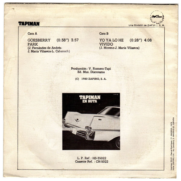Tapiman - Goesberry Park | Chapa Discos (H-33034) - 2
