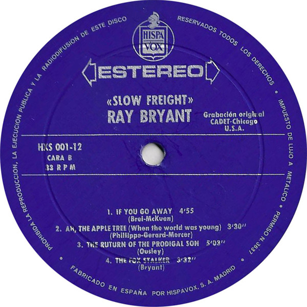 Ray Bryant - Slow Freight | Cadet (HXS 001-12) - 3