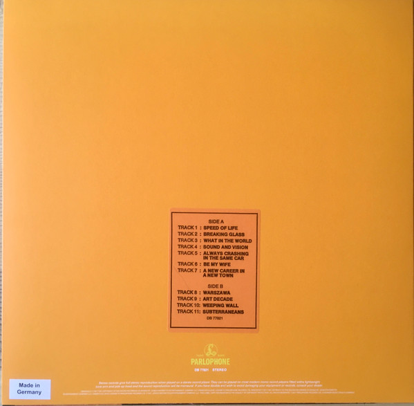 David Bowie - Low | Parlophone (DB 77821) - 2