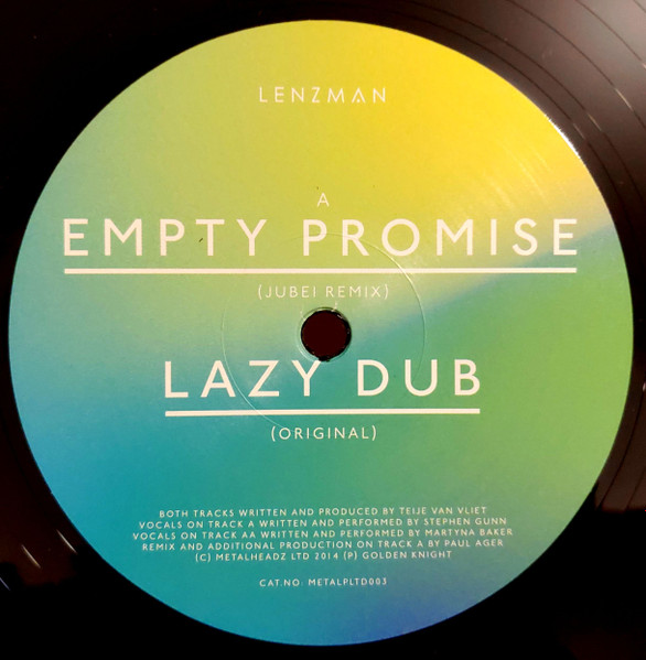 Lenzman - Empty Promise (Jubei Remix) / Lazy Dub | Metalheadz (METALPLTD003) - 2
