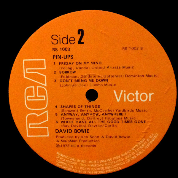 David Bowie - Pinups | RCA Victor (RS 1003) - 4