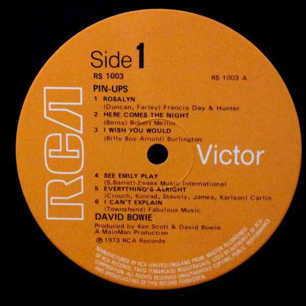 David Bowie - Pinups | RCA Victor (RS 1003) - 3