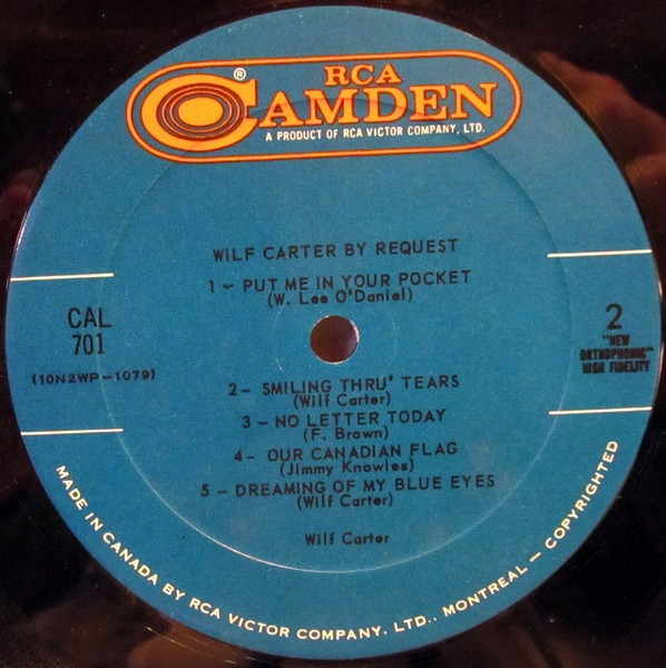 Wilf Carter - Wilf Carter By Request | RCA Camden (CAL 701) - 4 Wilf Carter - Wilf Carter By Request | RCA Camden (CAL 701) - 4