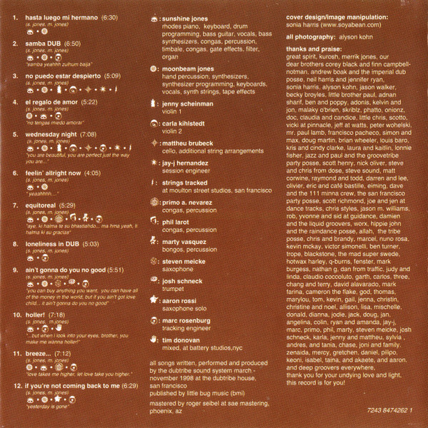 Dubtribe Sound System - Bryant Street | Virgin (7243 8 47426 2 1) - 2