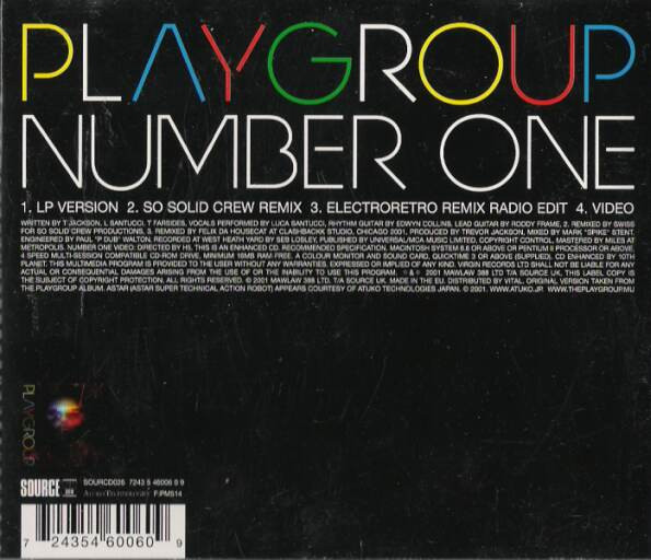 Playgroup - Number One | Source (SOURCD026) - 2