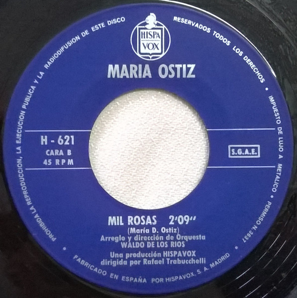 Maria Ostiz - N'a Veiriña Do Mar / Mil Rosas | Hispavox (H 621) - 4