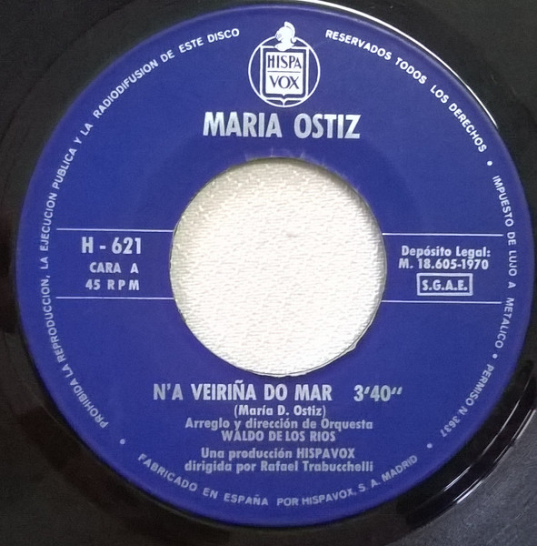 Maria Ostiz - N'a Veiriña Do Mar / Mil Rosas | Hispavox (H 621) - 3