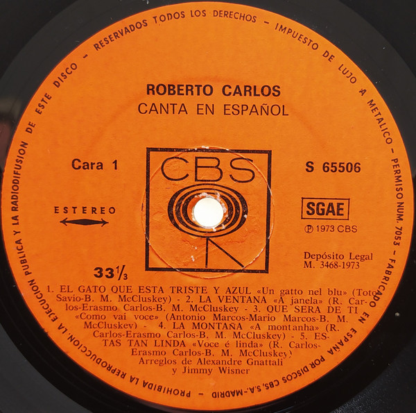 Roberto Carlos - Canta En Español - El Gato Que Esta Triste Y Azul | CBS (S 65506) - 3 Roberto Carlos - Canta En Español - El Gato Que Esta Triste Y Azul | CBS (S 65506) - 3