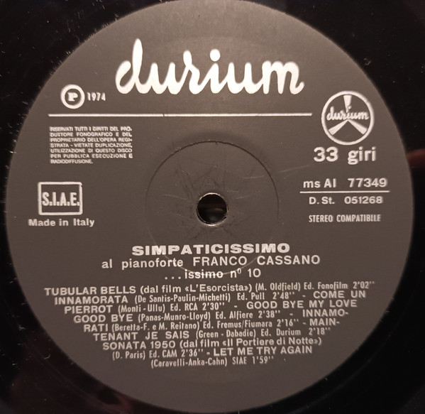Franco Cassano - Simpaticissimo | Durium (ms AI 77349) - 4 Franco Cassano - Simpaticissimo | Durium (ms AI 77349) - 4