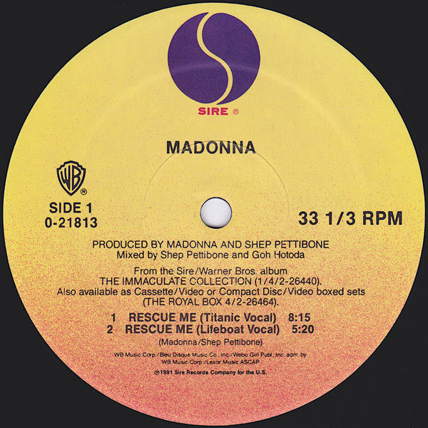 Madonna - Rescue Me | Sire (0-21813) - 3 Madonna - Rescue Me | Sire (0-21813) - 3