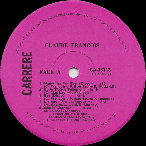Claude François - Magnolias For Ever [Vinyl] | Carrere (CA-35113) - 2