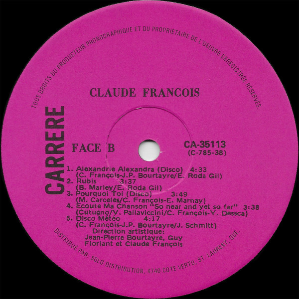 Claude François - Magnolias For Ever [Vinyl] | Carrere (CA-35113) - 3