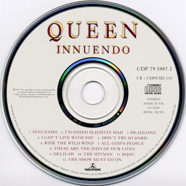 Queen - Innuendo | Parlophone (CDP 79 5887 2) - 2 Queen - Innuendo | Parlophone (CDP 79 5887 2) - 2