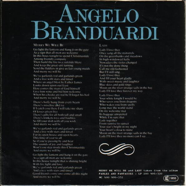 Angelo Branduardi - Merry We Will Be | Musiza (101 108) - 2
