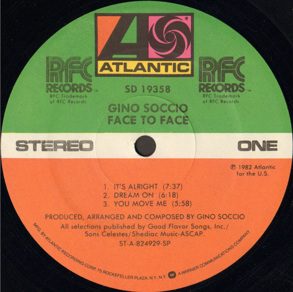 Gino Soccio - Face To Face | Atlantic (SD 19358) - 3 Gino Soccio - Face To Face | Atlantic (SD 19358) - 3