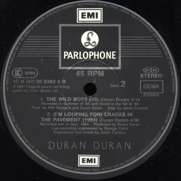 Duran Duran - The Wild Boys | Parlophone (1C K 062 20 0382 6) - 4 Duran Duran - The Wild Boys | Parlophone (1C K 062 20 0382 6) - 4