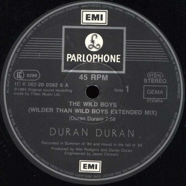 Duran Duran - The Wild Boys | Parlophone (1C K 062 20 0382 6) - 3 Duran Duran - The Wild Boys | Parlophone (1C K 062 20 0382 6) - 3