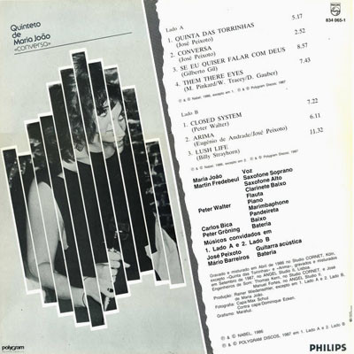 Quinteto Maria João - «Conversa» | Philips (834 065-1) - 2