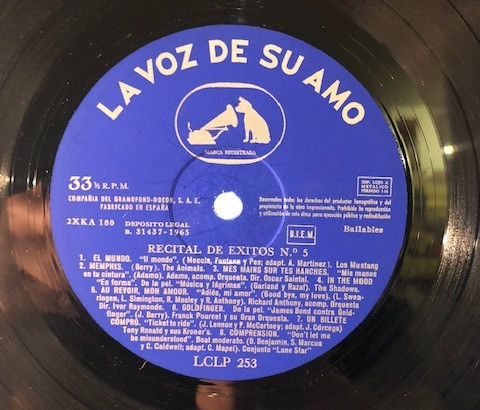 Various - Recital De Exitos 5 | La Voz De Su Amo (LCLP 253) - 3