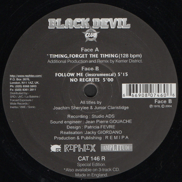 Black Devil - Disco Club (Remix) | Rephlex (CAT 146 R) - main