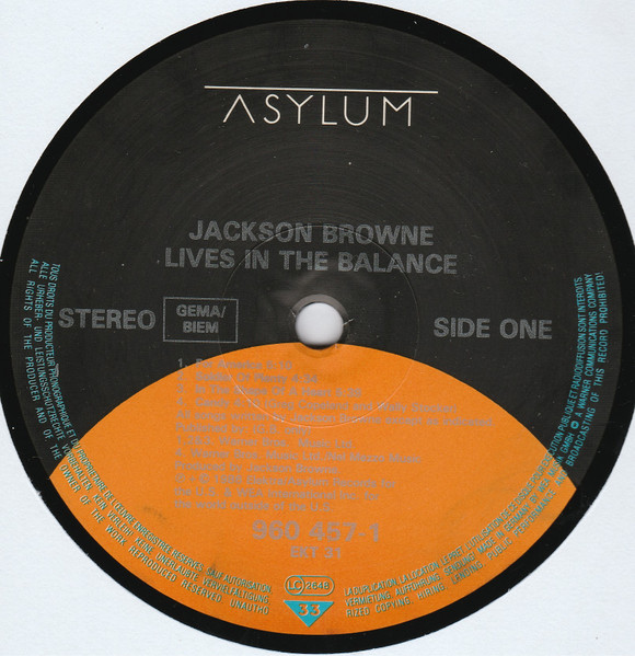 Jackson Browne - Lives In The Balance | Asylum Records (960 457-1) - 3