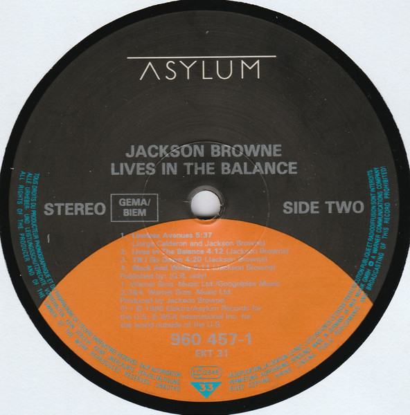 Jackson Browne - Lives In The Balance | Asylum Records (960 457-1) - 4