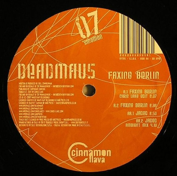 Deadmau5 - Faxing Berlin / Jaded | Cinnamon Flava (CF705) - 3