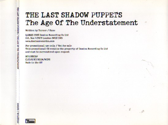 The Last Shadow Puppets - The Age Of The Understatement | Domino (RUG288CDP) - 2