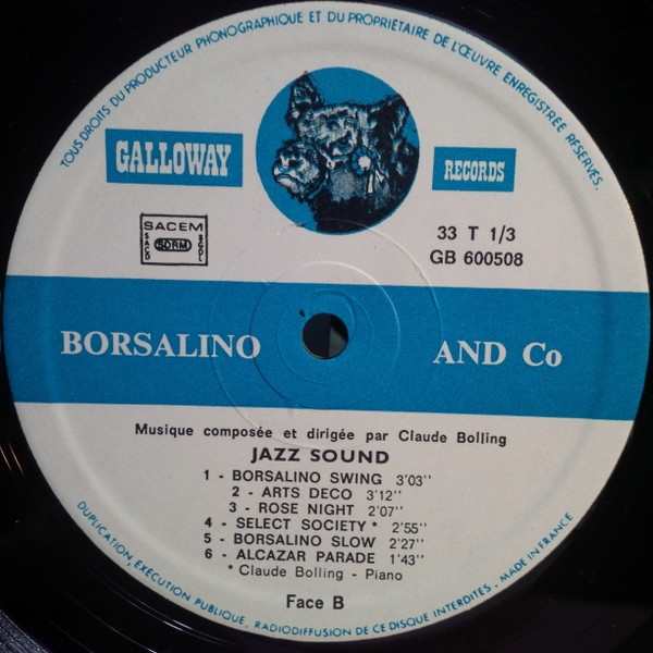 Claude Bolling - Borsalino And Co | Galloway Records (GB 600 508) - 4 Claude Bolling - Borsalino And Co | Galloway Records (GB 600 508) - 4