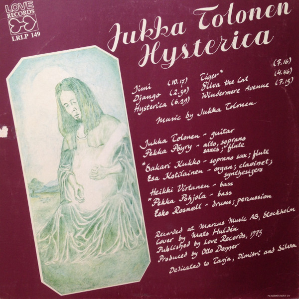 Jukka Tolonen - Hysterica | Love Records (LRLP 149) - 2