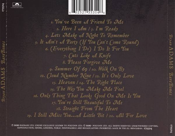 Bryan Adams - Bare Bones | Polydor (2755314) - 2