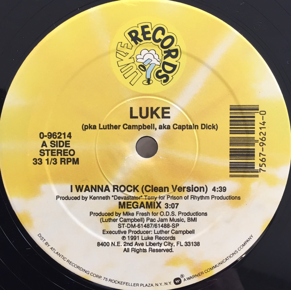 Luke pka Luther Campbell aka Captain D. - I Wanna Rock | Luke Records (0-96214) - 4 Luke pka Luther Campbell aka Captain D. - I Wanna Rock | Luke Records (0-96214) - 4
