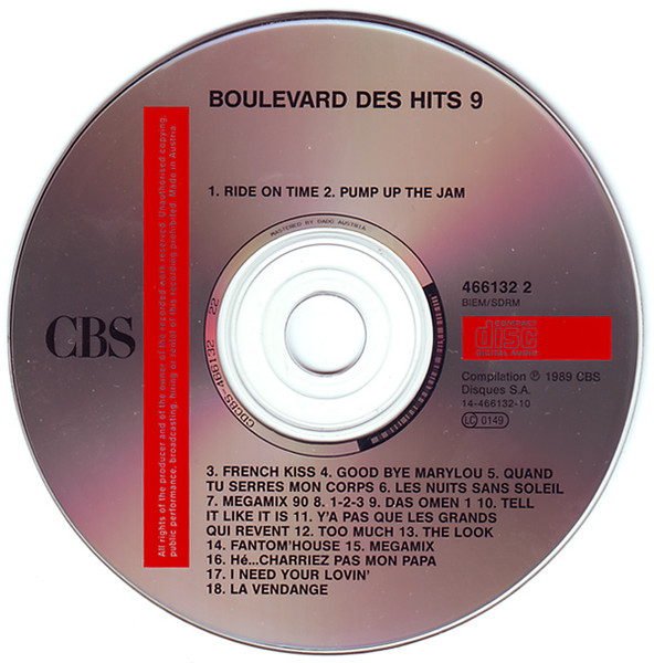 Various - Boulevard Des Hits Volume 9 | CBS (466132 2) - 3 Various - Boulevard Des Hits Volume 9 | CBS (466132 2) - 3