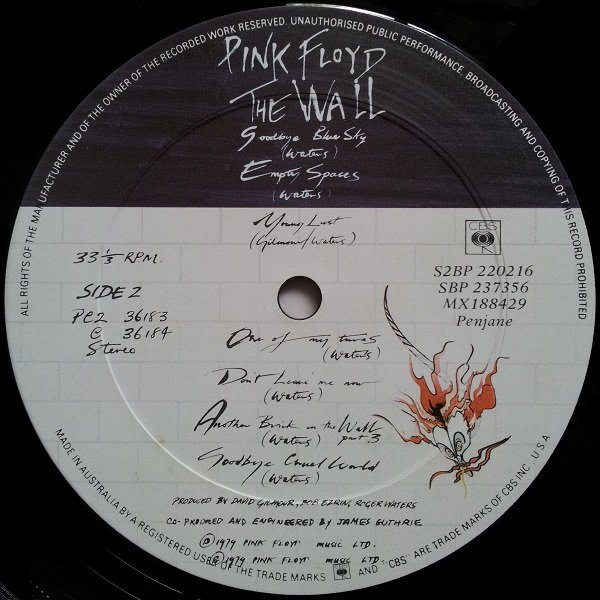 Pink Floyd - The Wall | CBS (S2BP 220216) - 4 Pink Floyd - The Wall | CBS (S2BP 220216) - 4