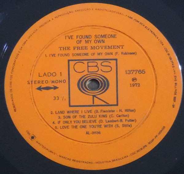 Free Movement - I've Found Someone Of My Own | CBS (137765) - 3