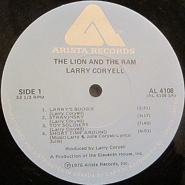 Larry Coryell - The Lion And The Ram | Arista (AL 4108) - 3